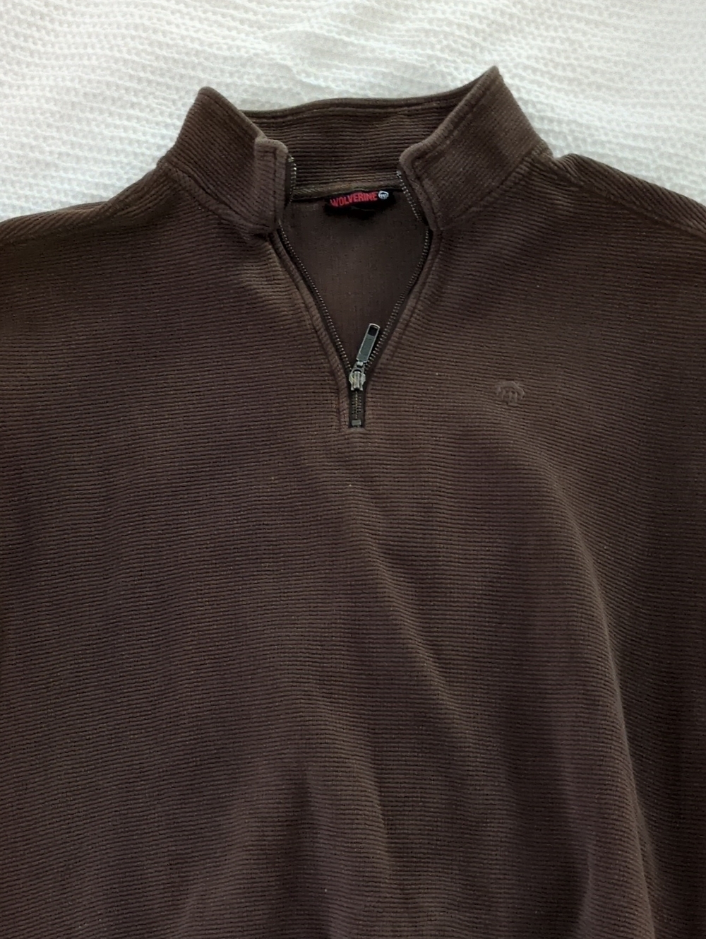 Wolverine Men's Dark Brown Half-Zip Mock Neck Sweater